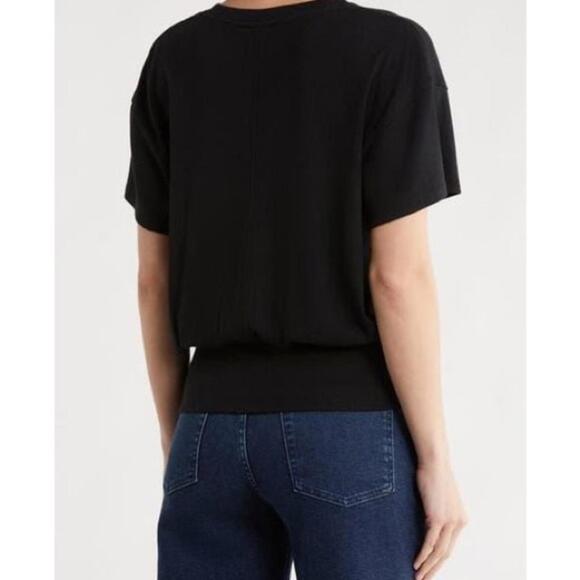 Melrose and Market Black Banded Hem Shirt (Size S) - Picture 2 of 6